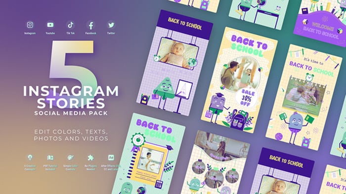 School Animation Editable Video Templates Envato